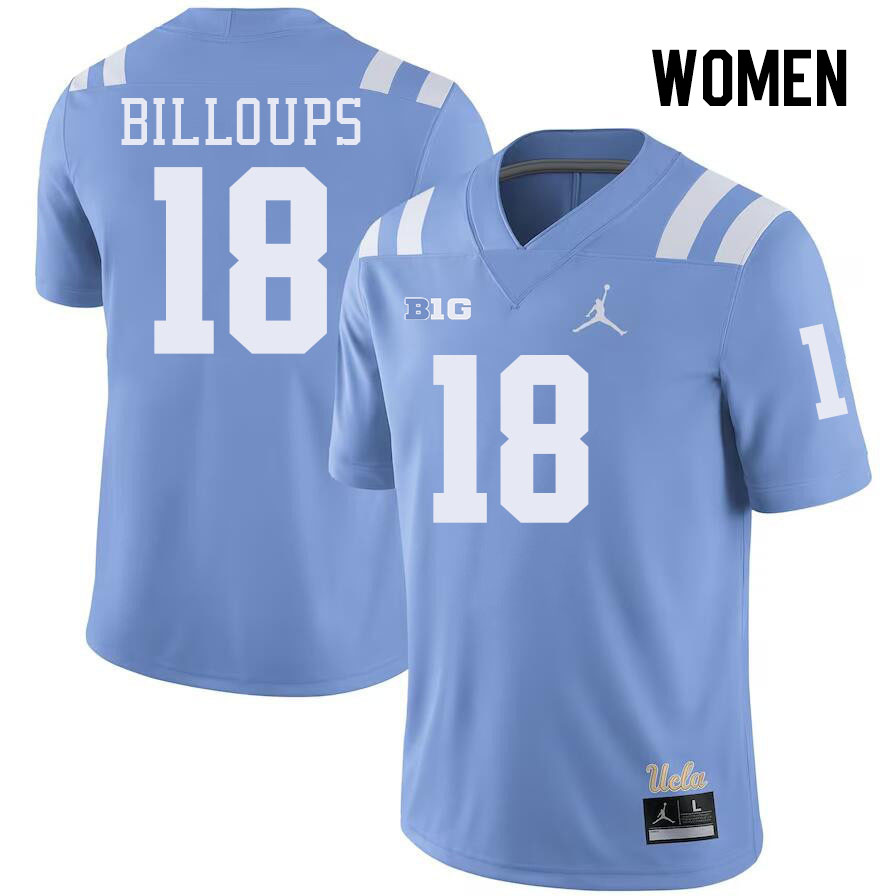 Women #18 Nick Billoups UCLA Bruins College Football Jerseys Stitched-Power Blue